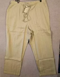 Roaman's Linen And Cotton Long Pants Women’s Size 22W Sage Green Color New  - Picture 1 of 12