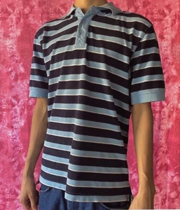 vintage blue striped polo - Picture 1 of 2