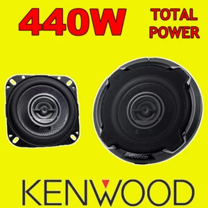 KENWOOD 440W TOTAL 2-WAY 4 INCH 10cm CAR DOOR/SHELF COAXIAL SPEAKERS NEW PAIR - Picture 1 of 2