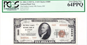 $10 1929 T2 National EATON Ohio OH 🇺🇸 Mega Rare 🇺🇸 Only 6 on Census 🇺🇸 - Picture 1 of 2