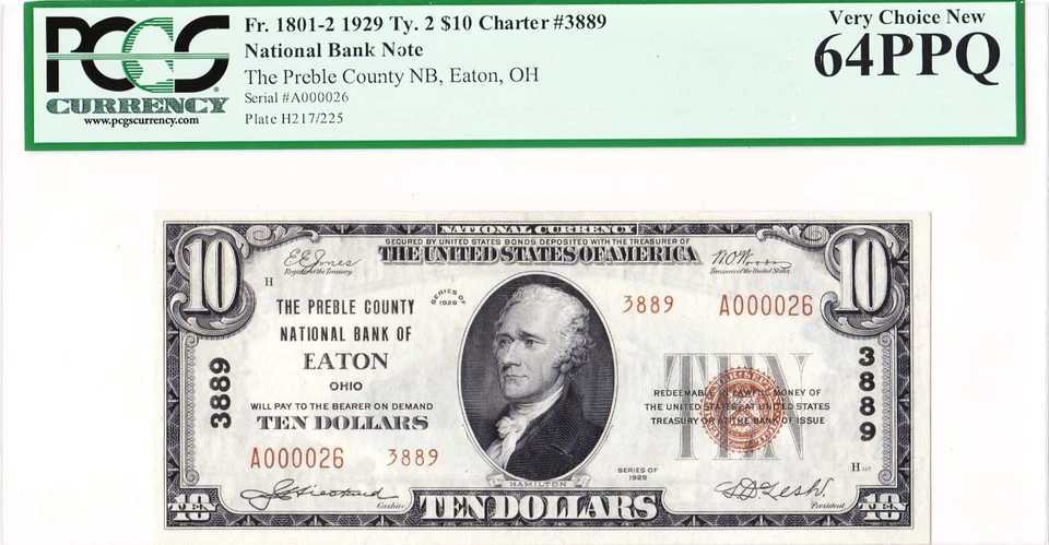 $10 1929 T2 National EATON Ohio OH 🇺🇸 Mega Rare 🇺🇸 Only 6 on Census 🇺🇸 - Image 1 of 2