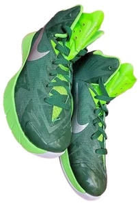 New Nike Mens 5.5 Lunarlon Hyper Quickness Lime Green High Top Basketball Shoes - Picture 1 of 17