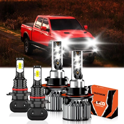 Kit de 4 faros LED bombilla + luz antiniebla blanco brillante para Dodge Ram 5500 2008-2010 Foto 1 de 4
