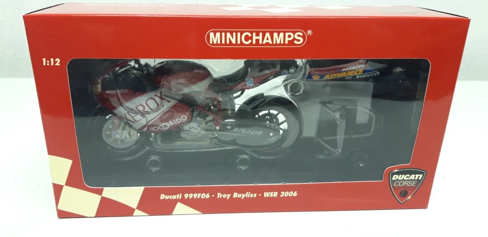 1/12 DUCATI 999F06  WSB 2006 World Champion - Troy Bayliss - MINICHAMPS - Immagine 1 di 4