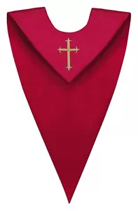 Estola de coro roja con cuello en V - Imagen 1 de 2
