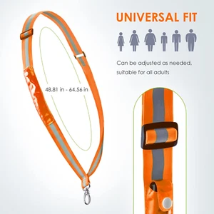 LED Belt Reflective Sash for Walking at Night, High Visibility Adjustable Nig... - Picture 1 of 12