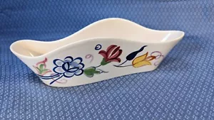 Uncommon Vintage Poole Pottery "Multi Floral" Freeform Vase 23.5 x 7.0 cm - VGC - Picture 1 of 11