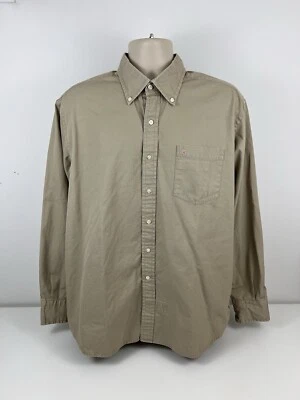 Victorinox 60s 2 Ply Button Up Long Sleeve Beige Safari Shirt Mens Size XL USED - Image 1 of 4