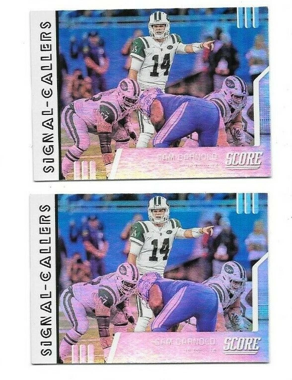2019 SCORE FOOTBALL #SC-24 SAM DARNOLD SIGNAL-CALLERS INSERT LOT OF 2,JETS - Image 1 of 1
