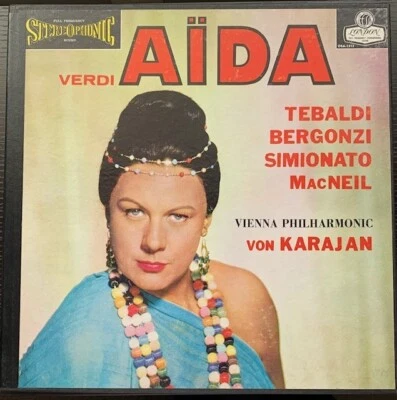 VERDI AIDA VON KARAJAN STEREOPHONIC LONDON OSA-1313 BOX SET 3XLP STEREO 1960 VG+ Foto 1 de 3