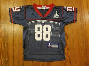 NY Giants Hakeem Nicks Reebok NFL Blue Super Bowl XLVI Jersey Boy's Size S - Picture 1 of 4