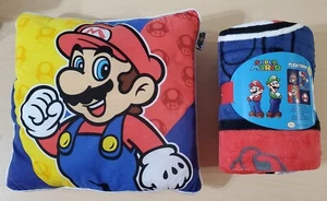 Brand New Rare 2010 Super Mario Pillow & Plush Throw Fleece Blanket 50x60 Set - Picture 1 of 3