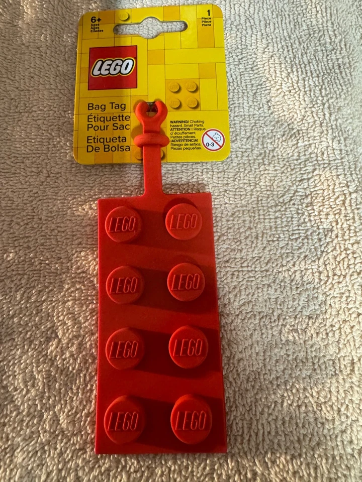 Lego school backpack 2X4 Silicone Luggage Tag - RED Bag Tag Lego Brick