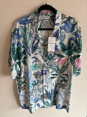Tommy Bahama XXL Silk Shirt Short Sleeved Floral Hawaiian new tags on. - Image 1 of 4