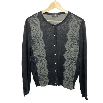 Auténtica COLECCIÓN LANVIN - Cárdigan para mujer negro gris oscuro Foto 1 de 4