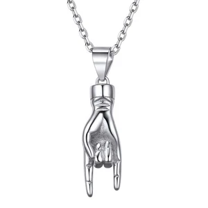 Italian Hand Necklace Mano Cornuto Good Luck Sign Pendant Necklace for Women ... - Picture 1 of 9