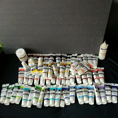 Lote de 61 tubos Liquitex tinta acrílica profissional corpo macio pesado, derramamento médio - Imagem 1 de 4