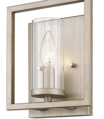 Golden Lighting Marco 9” Tall Wall Sconce 1-Light White Gold 6068 1W WG - Image 1 of 4