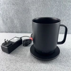 Ember Mug 2 CM19P Temperature Control Smart 14 oz Mug w/ Base Black Tested - Picture 1 of 13