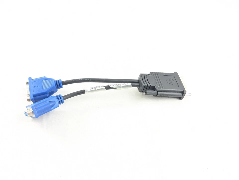 Molex DMS-59 Dual VGA DVI Y Cable Splitter Adapter Male to (2) VGA Female 8" - Image 1 of 4
