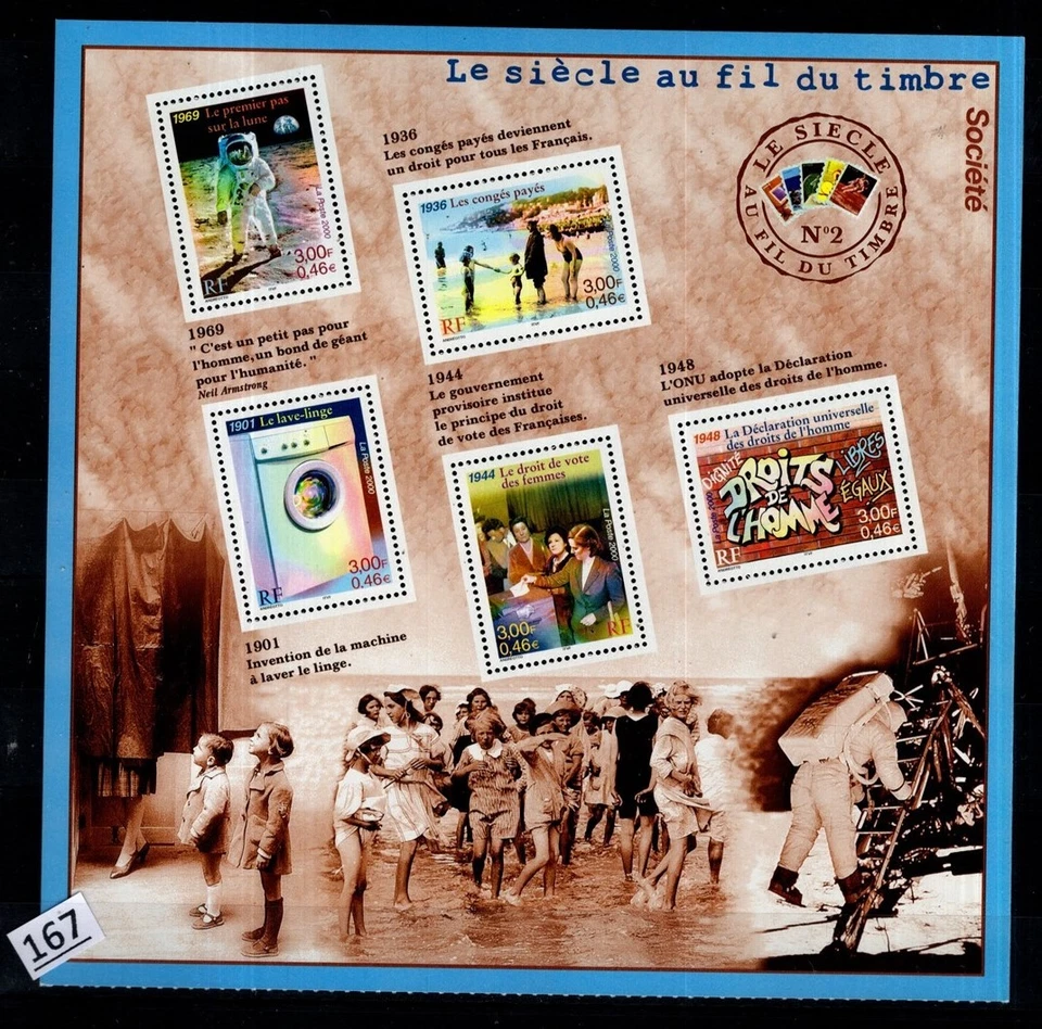 /// FRANCE 2000 - MNH - HUMAN RIGHTS, SPACE, CHILDREN - Image 1 of 1