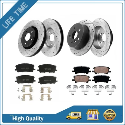 Front Rear Drilled Brake Rotors Pads for 2004 Lexus RX350 RX330 Toyota Highland - Image 1 of 4