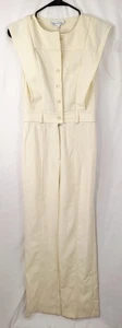Jacque The Label Cream Straight Leg Sleveless Jumpsuit Size Small NWT  - Picture 1 of 12