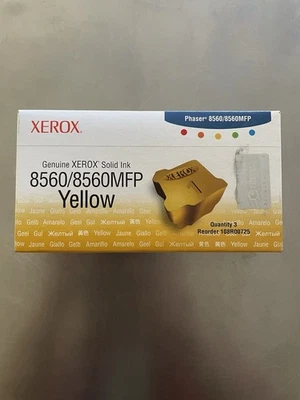 NEW Xerox 8560 8560 Yellow Solid 108R00725 Ink Cartridges (3 Total) OEM Genuine - Image 1 of 4