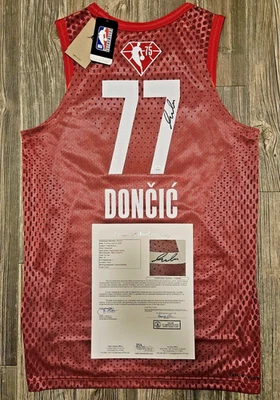 Nike LUKA DONCIC Signed Auto ADV Authentic NBA All Star Jersey Men Sz 44 JSA LOA - Image 1 of 4