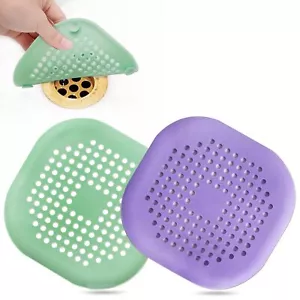 Hair Drain Catchersquare Drain Cover For Shower Silicone Hair Stopper With Sucti - Picture 1 of 7