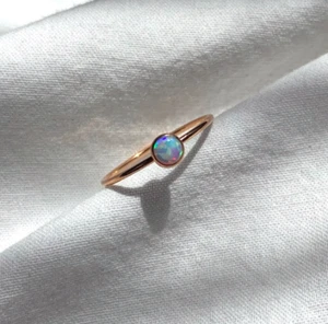 White Opal Ring, Opal Ring, 14k Gold Filled, Fire Opal Ring, October Birthstone - Picture 1 of 3