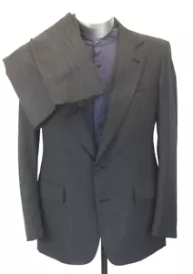 mens charcoal pinstripe Vintage 80s Cricketeer 2pc Pant Suit all season 40 R - Picture 1 of 15