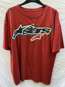 Mens Alpinestars Short Sleeve 100% Cotton Crew Neck Logo T Shirt Size XL 40-46" - Picture 1 of 10
