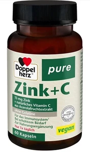Doppelherz pure Zink + C – Vitamin C und Zink - vegan - 60 Kapseln - Bild 1 von 9
