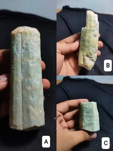 Aquamarine raw huge natural pencil, specimen , palm size , collectible , limited - Picture 1 of 27