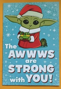 "The Awwws Are Strong With You" Holiday Greeting Card (+Envelope 5x7")/Star Wars - Picture 1 of 4