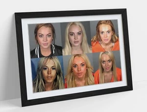 FOTOS POLICIALES DE LINDSEY LOHAN - PÓSTER ENMARCADO DE ARTE IMPRESIÓN IMAGEN - GRIS - Imagen 1 de 10