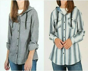 NWT Women's BOSTON TRADERS Button Up Hoodie Shirt - Picture 1 of 8