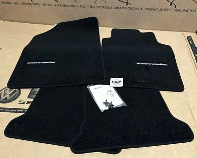 VW Corrado G60 VR6 Black Carpet Floor Foot Mats Corrado Logo Genuine Votex OEM — 第 1/4 张图片