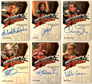 Stargate SG-1 Season 5 Wormhole X-Treme Autograph Set WXA1-WXA6 Deluise & Garson