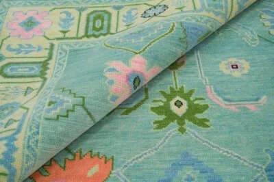 Oushak Antique Premium Green-Ivory Contemporary Hand-knotted rug for living area - Image 1 of 4