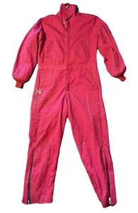Vintage Sears Work 'N Leisure Red Lined Zipper Jumpsuit Coveralls Workwear 40T - Picture 1 of 11