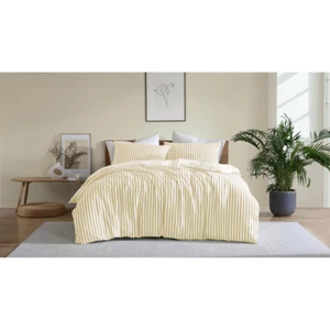 Ardor Boudoir Single Frankie Stripe Bed Quilt Cover w/ Pillowcase Set Yellow - Picture 1 of 5