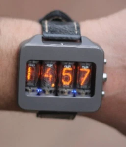 Nixie watch, Metro watch titanium Handmade, Full functions with accelerometer - Picture 1 of 8