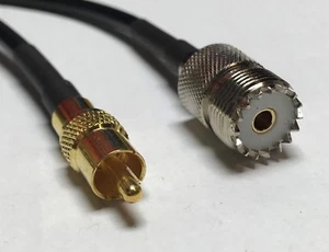 RCA Male to UHF Female Pick Your Length RG58 Coaxial Cable High Quali 50ohm USA - Picture 1 of 3
