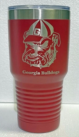Georgia Bulldogs Polar Camel 30 oz Red Vacuum Insulated Tumbler with clear lid Cover