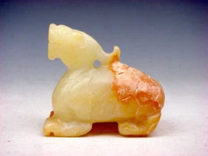 Old Nephrite Jade Stone Carved Sculpture Ancient Dragon Turtle #01032502 - Picture 1 of 6