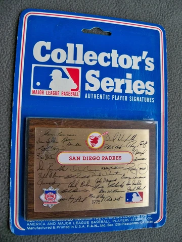 1978 SAN DIEGO PADRES Autograph Plaque with Facsimile Autographs Unopened Cover