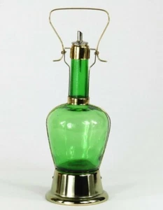 Vintage Decanter Liquor Bottle Music Box Wind Up How Dry I Am Green Glass Bar - Picture 1 of 11