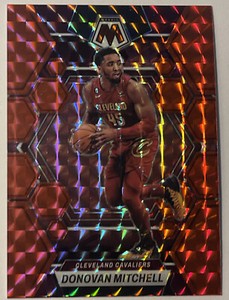 Donovan Mitchell Color Match! Red Mosaic Prizm 2022-23 Panini Mosaic